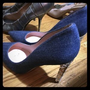 Brand new blue denim Kate Spade party heels!