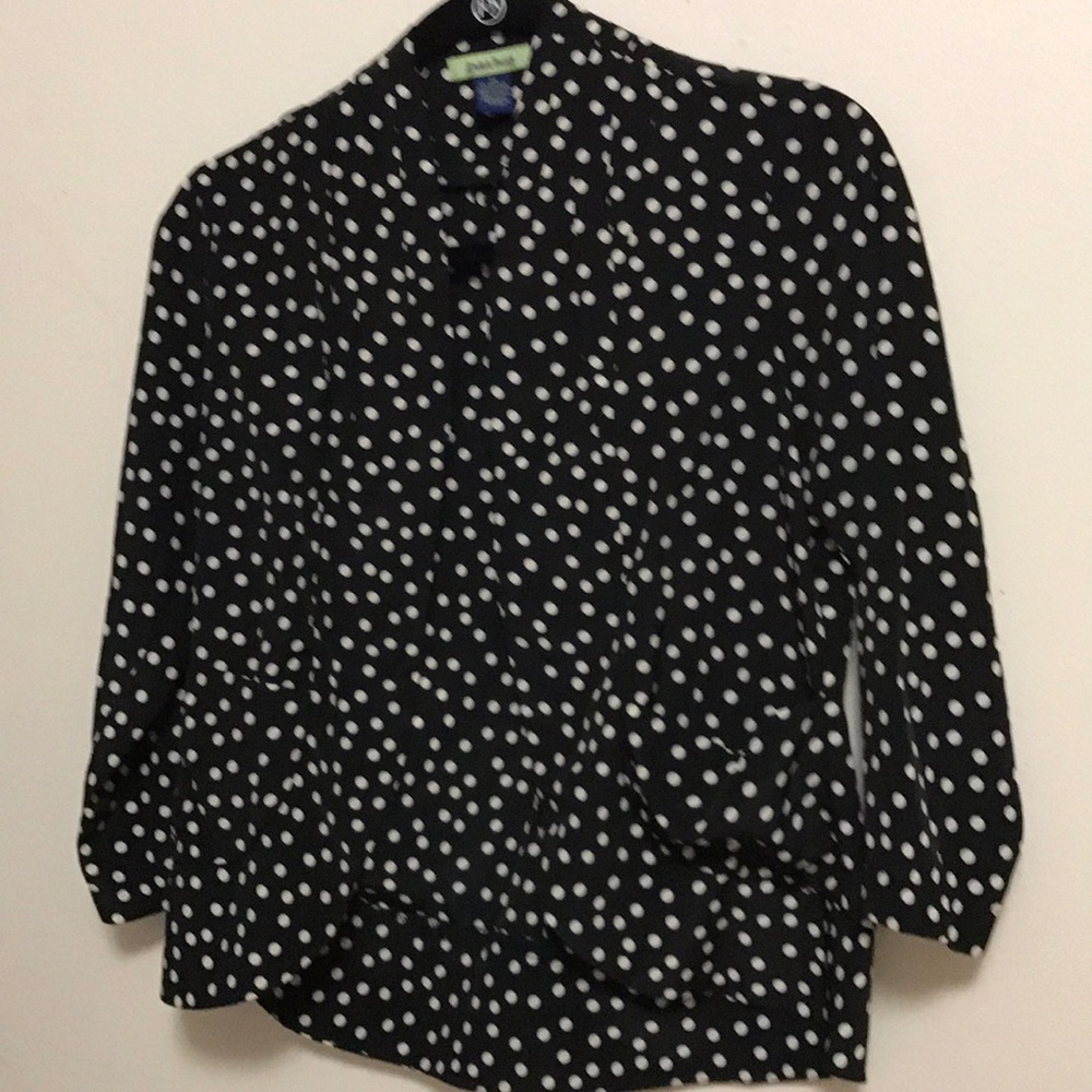 Black with tan polka dot cardigan