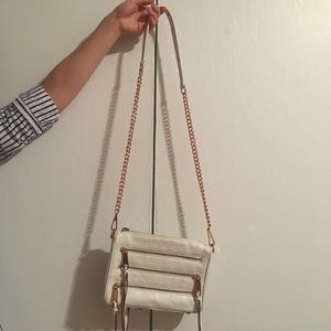 Rebecca Minkoff white mini 5-zip crossbody bag