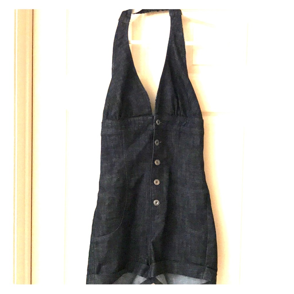 Arden B dark Jean romper halter top