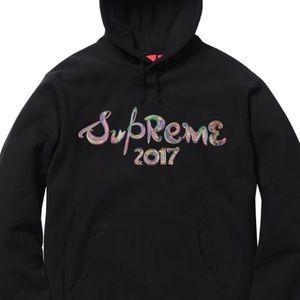 Brush logo hooded supreme sweatshirt