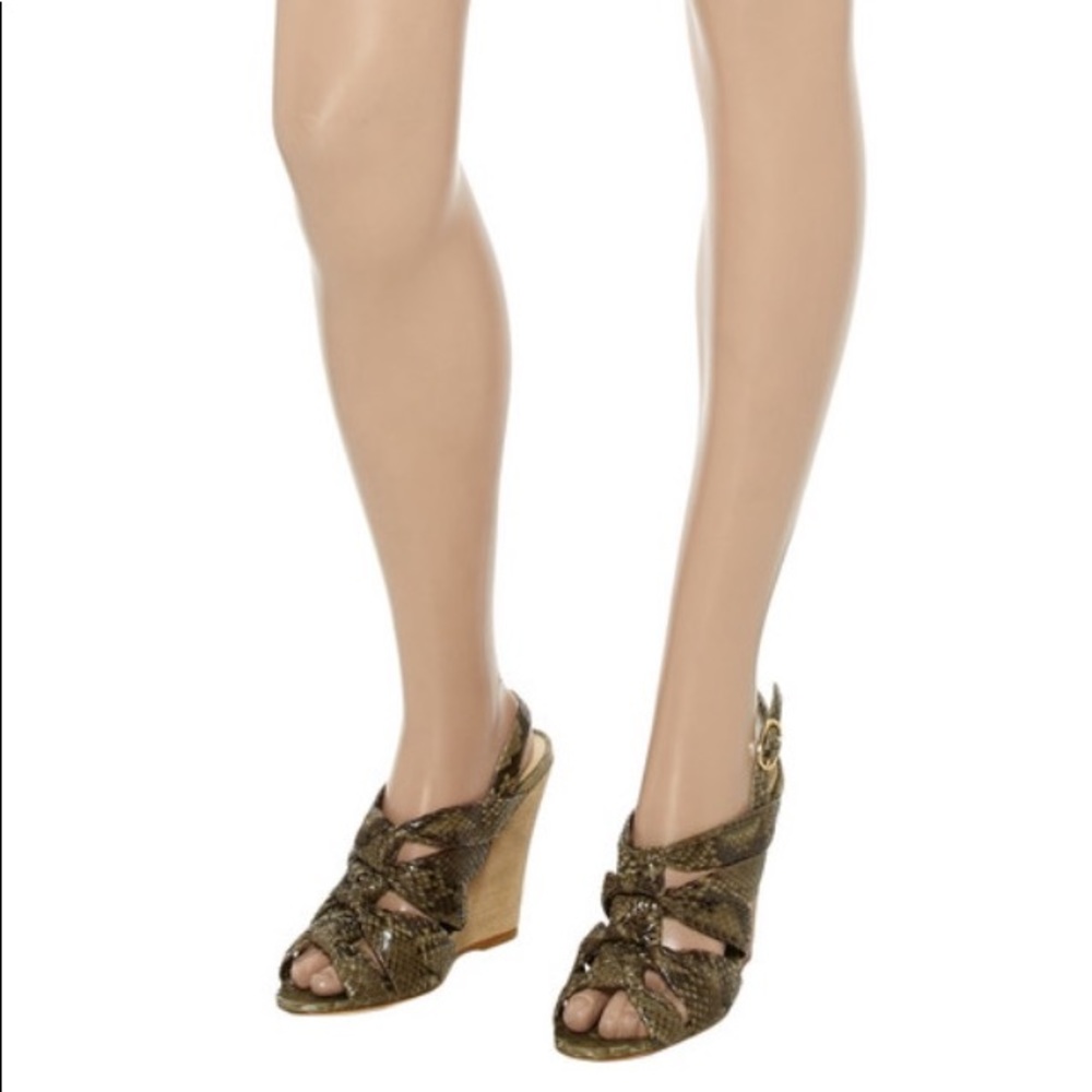 Alexandre Birman Real Python Wedge Sandals - image 2