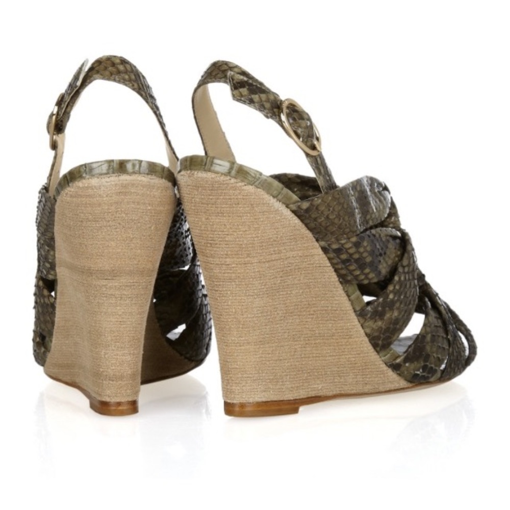 Alexandre Birman Real Python Wedge Sandals - image 3