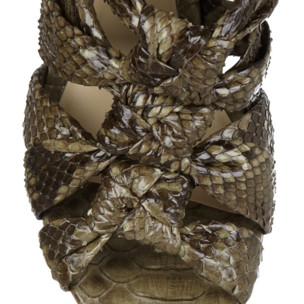 Alexandre Birman Real Python Wedge Sandals - image 4