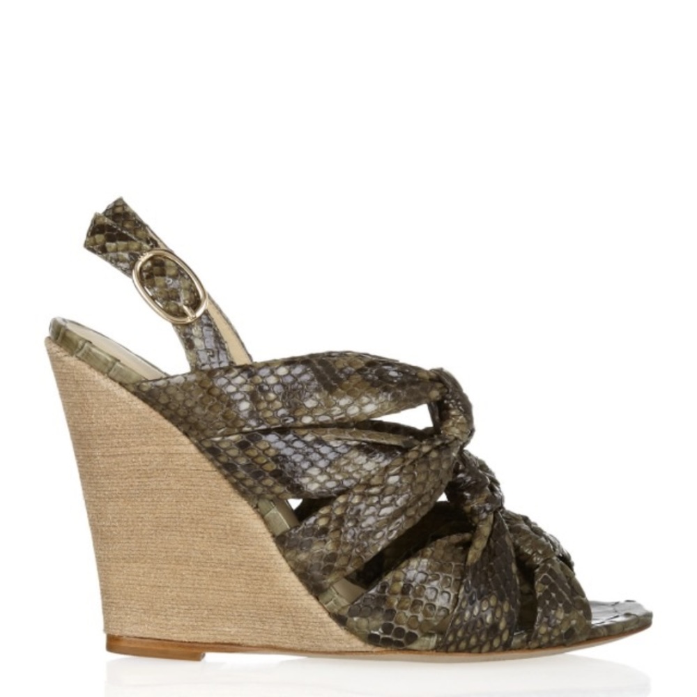 Alexandre Birman Real Python Wedge Sandals - image 6