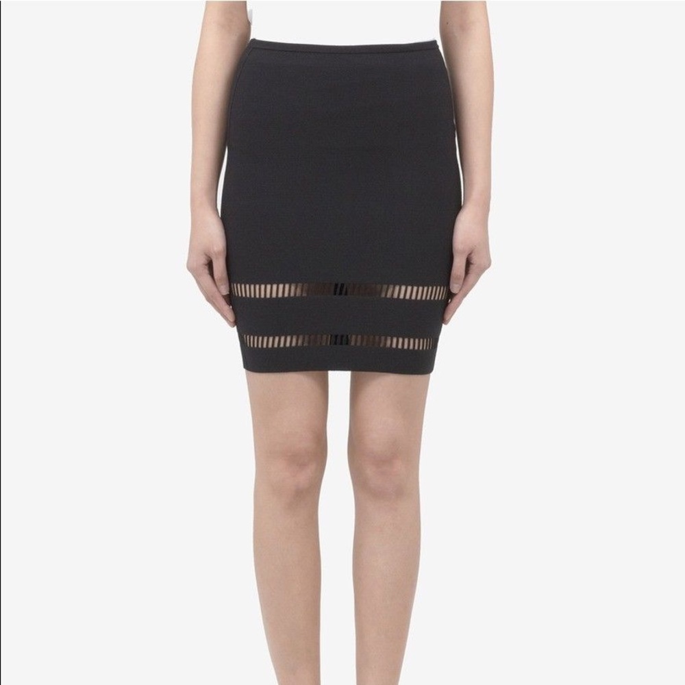 Alexander Wang Black Cutout Mini Body-con Skirt