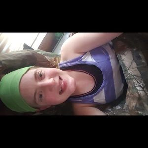 Purple and white striped tank top