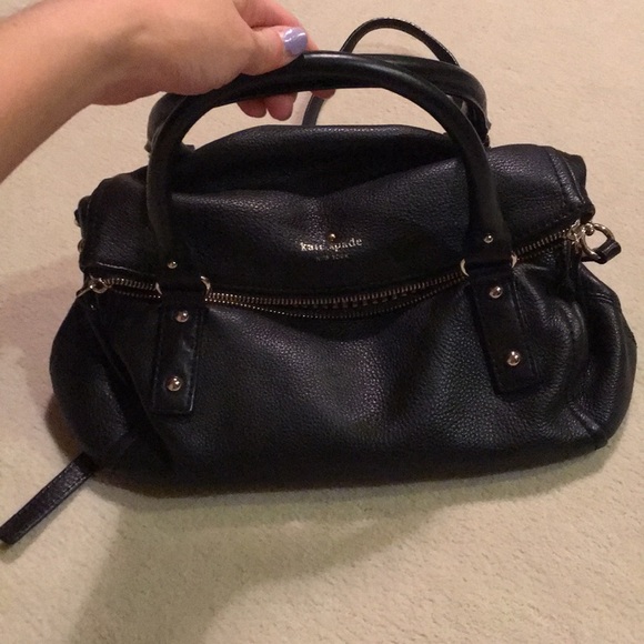 Authentic Kate spade black leather satchel - Picture 3 of 5