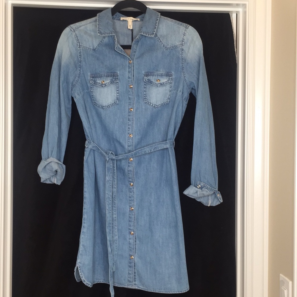 Denim button down dress