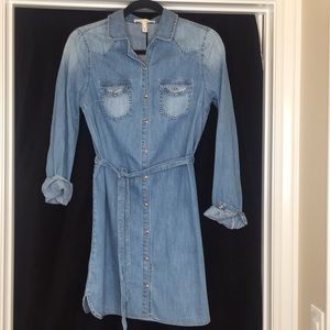 Denim button down dress