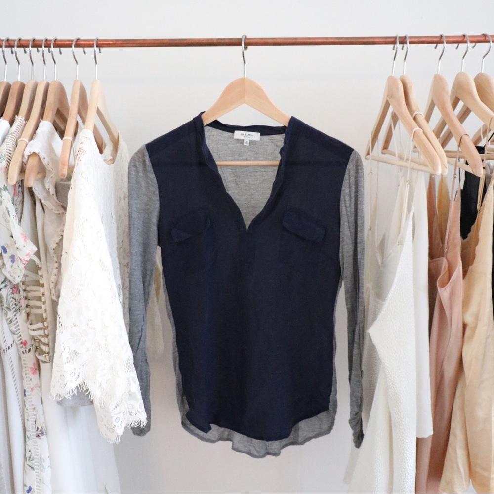 Aritzia Silk and Jersey Blouse
