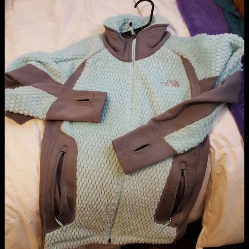 Womans Grey and Blue North Face Jacket