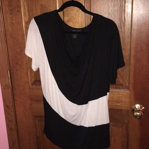 White House Black Market Black & White Tee