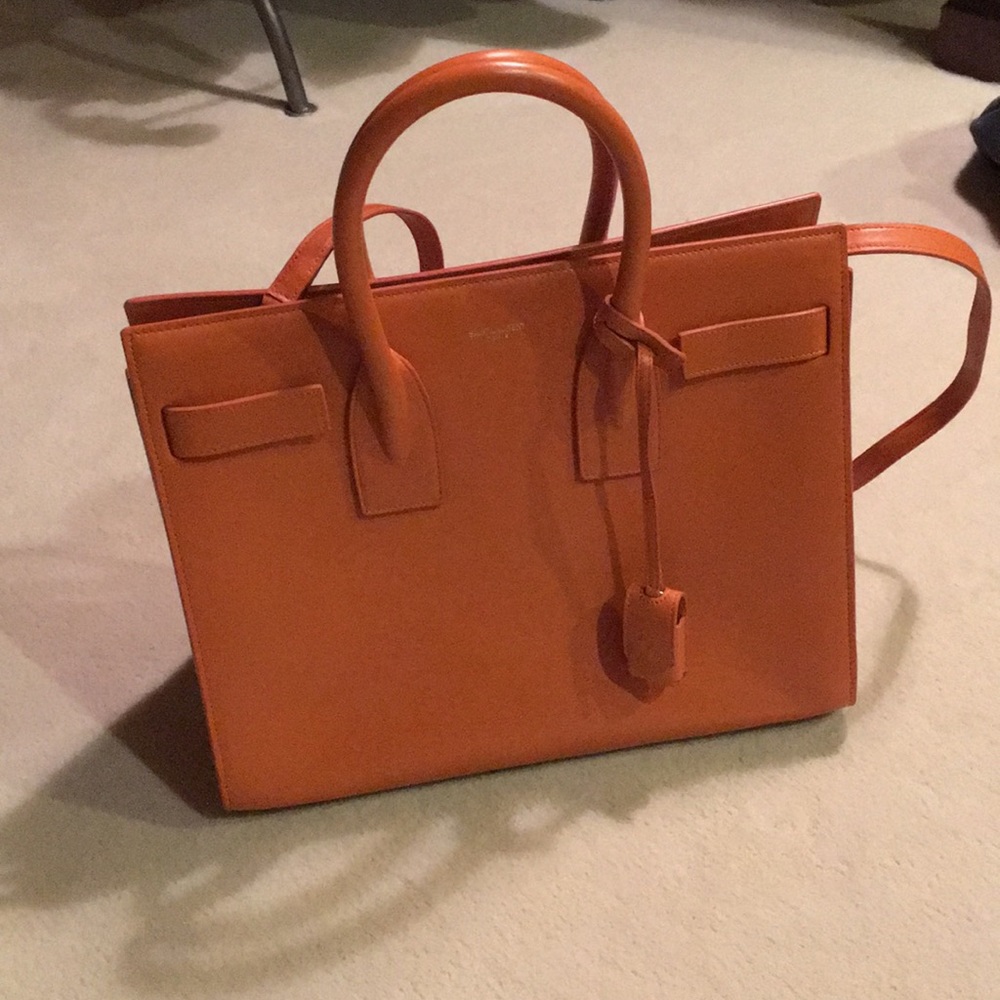 Dusty orange YSL sac de jour mini in smooth leather