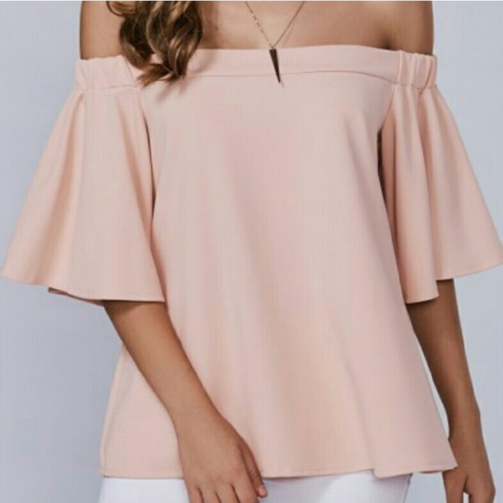 Blush off the shoulder top