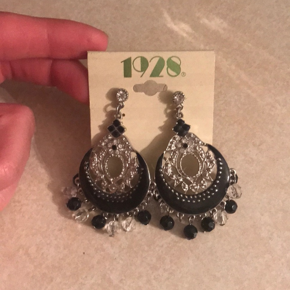 New black/silver dangly earrings- free!