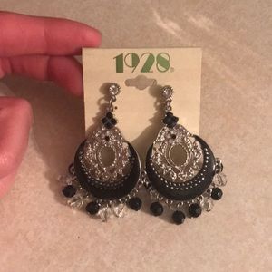 New black/silver dangly earrings- free!