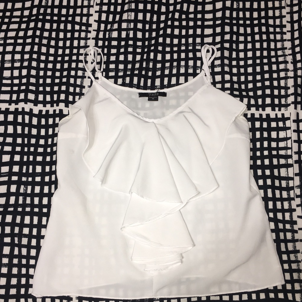 White Ruffled Top