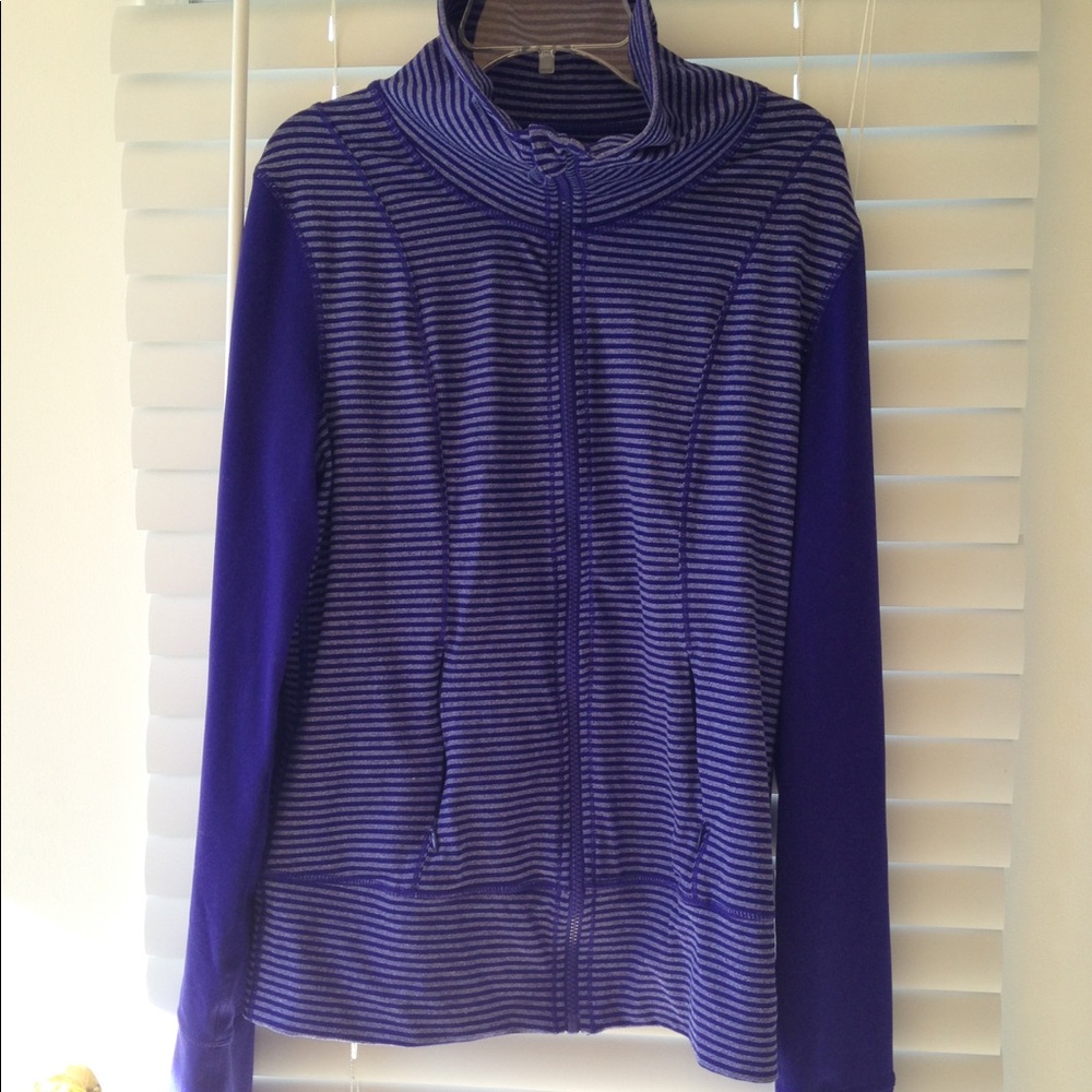 Purple striped zip up