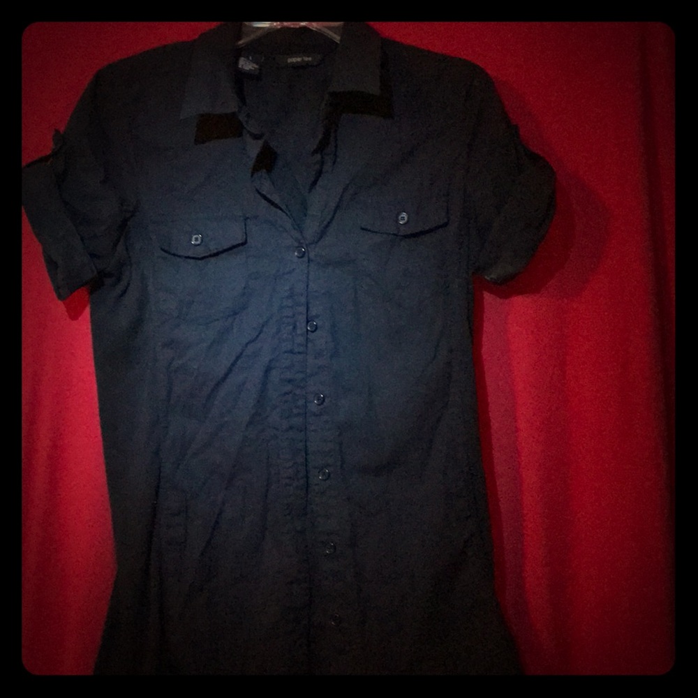 Black button down blouse