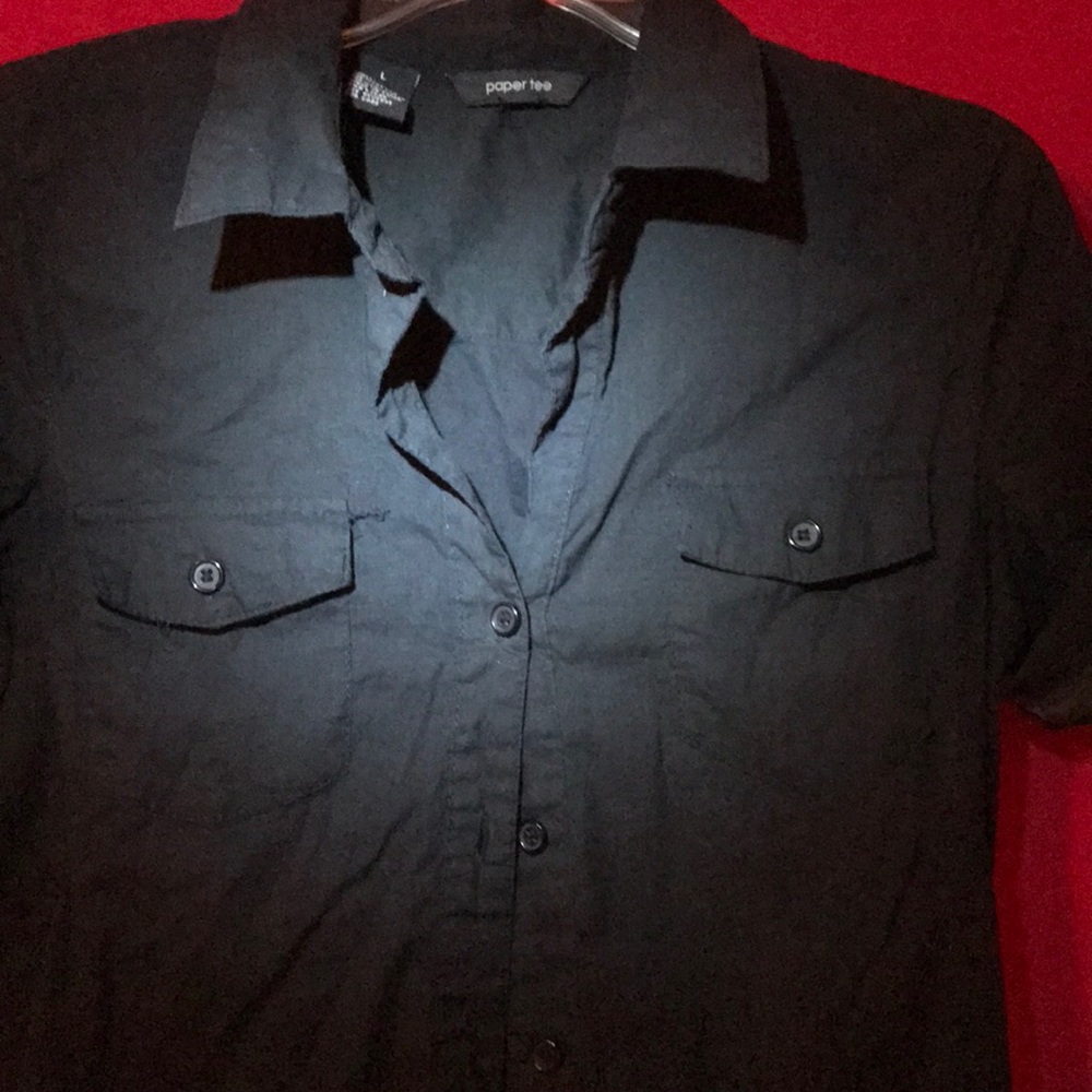 Black button down blouse - Picture 2 of 6