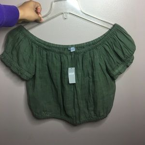 Green crop top