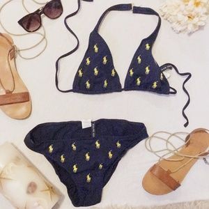 Ralph Lauren Navy/Yellow polo bikini