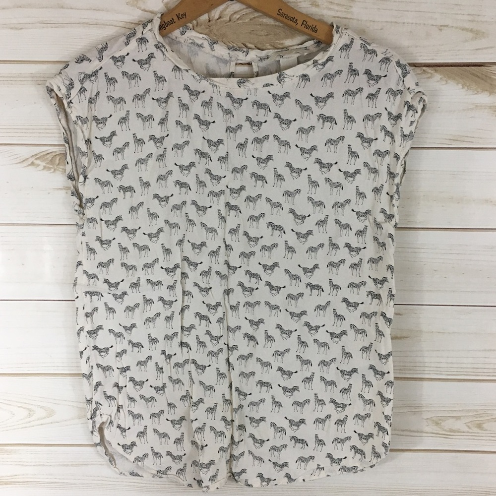 H&M Zebra Print Top Size 4