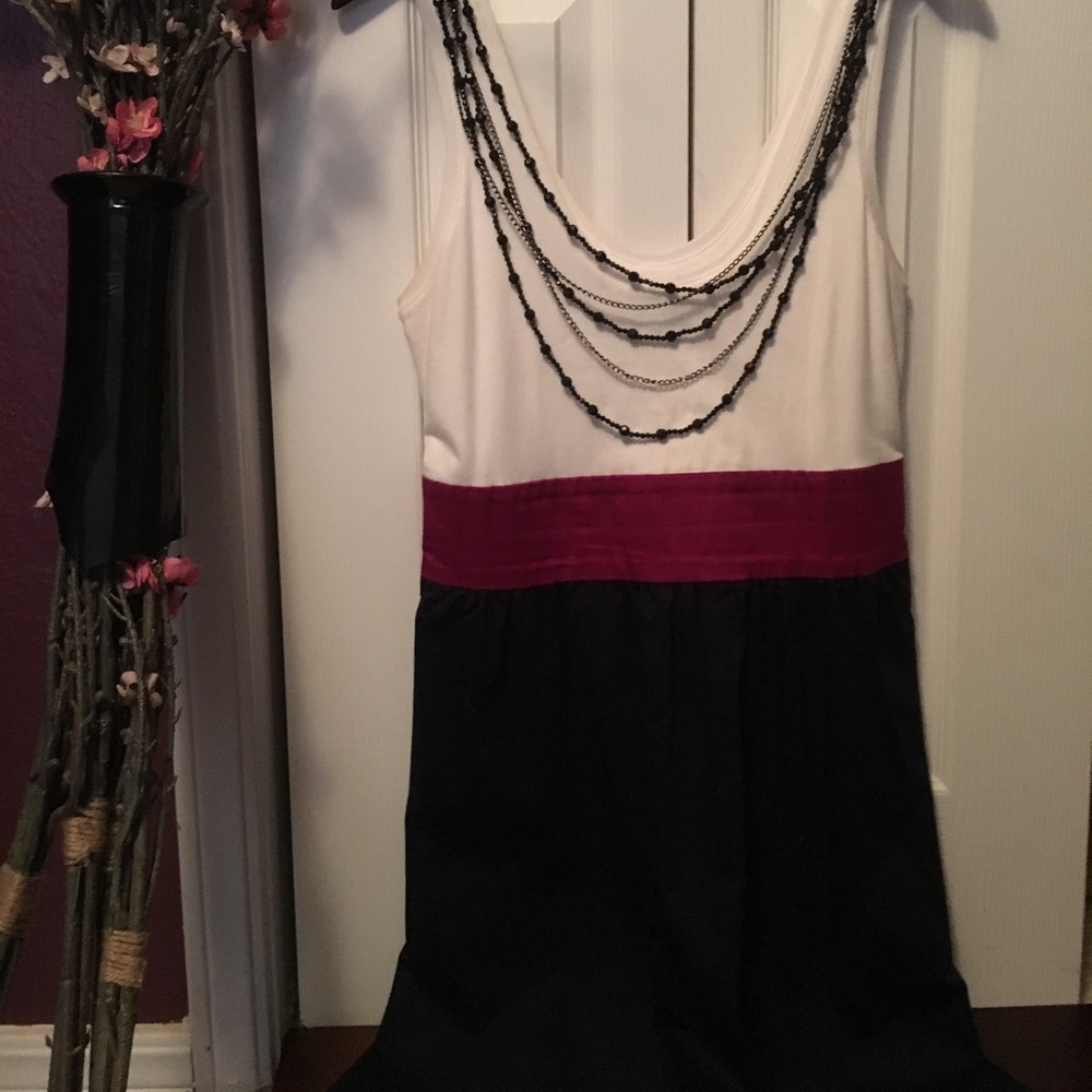 Express: dark purple and pink dress built necklace