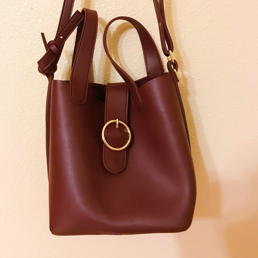 Burgundy Red Cute bag. Polyurethane