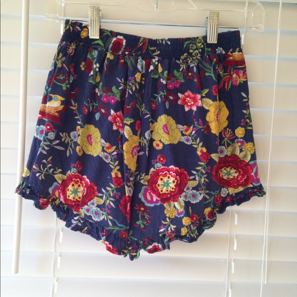 Blue floral shorts