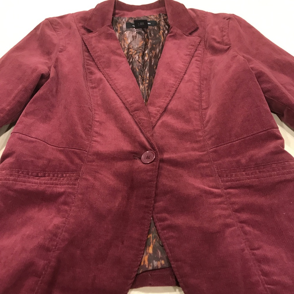 Calvin Klein Corduroy Maroon Blazer Size  M