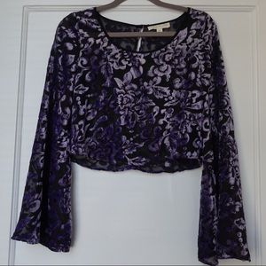 Velvet Patterned Long Sleeve Too