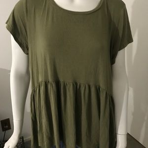 olive green babydoll top