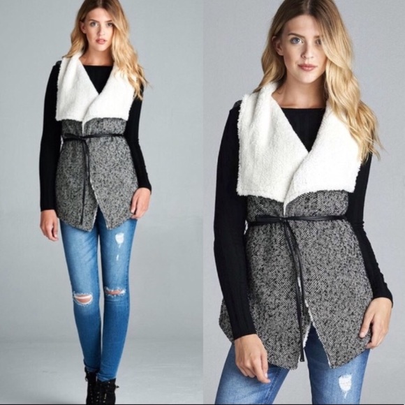 🔴FINAL DROP Faux Fur Tweed Vest - Picture 2 of 2