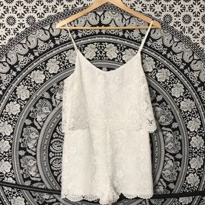 Floral White Lace Pattern Romper
