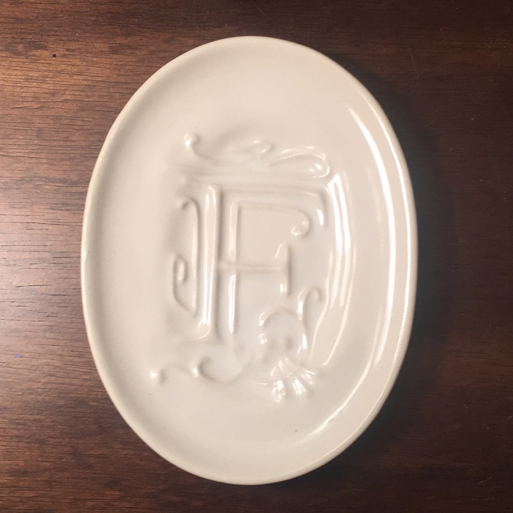 Pottery Barn "F" Initial Trinket Dish!