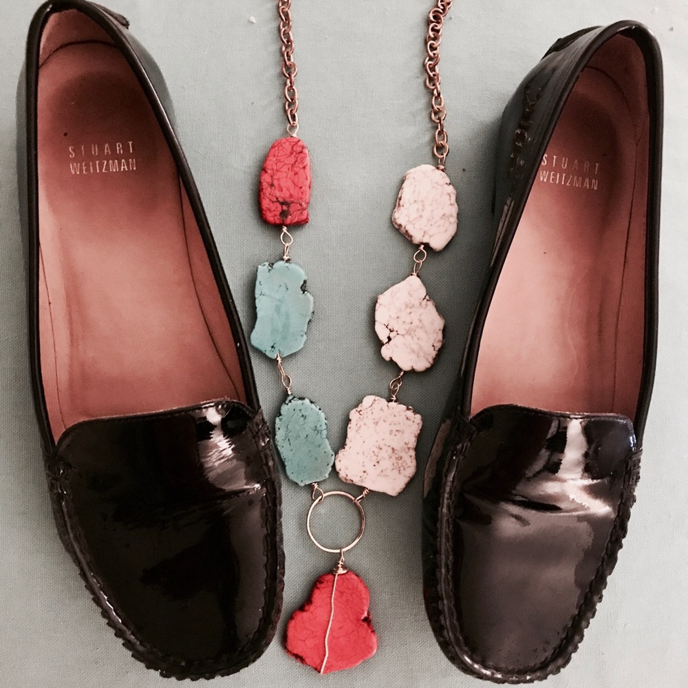 Stuart Weitzman Black Patent Loafers VGUC