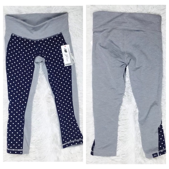 J. Crew x New Balance Gray Polka Dot Capri Leggings Navy XS 0 24 Fitted NWT - Picture 5 of 6