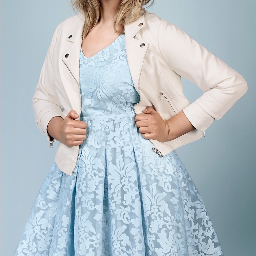 Torrid Rebel Wilson Blue Lace Skater Dress