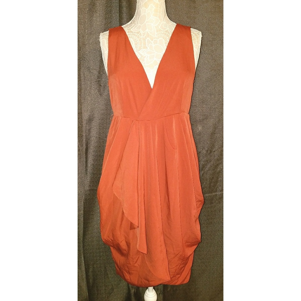 H&M Belted Ruffle V-neck Dress