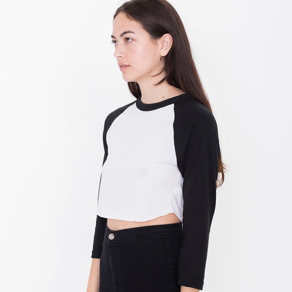American Apparel Cropped Baseball Tee