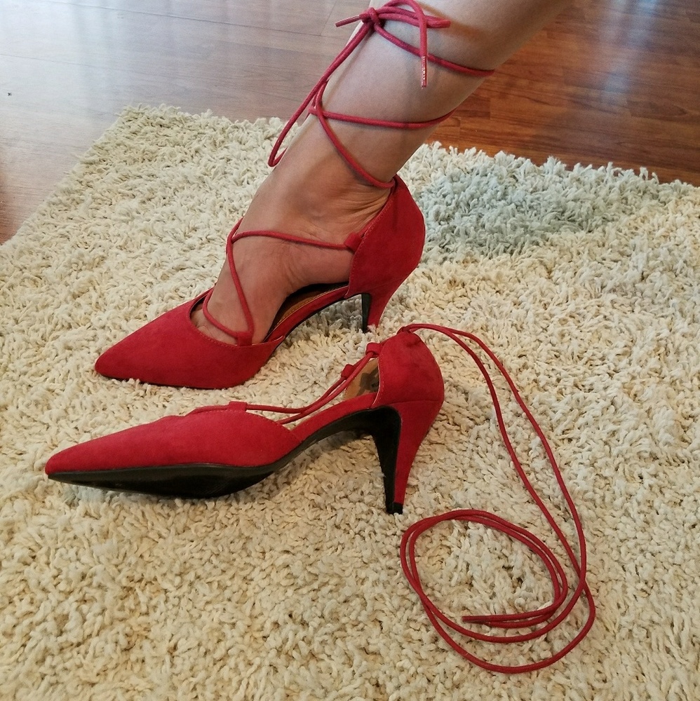 🔥Host Pick🔥Lace up Red Pump