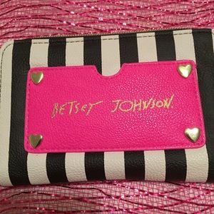 Cute Black & White Stripes Betsey Johnson Wallet