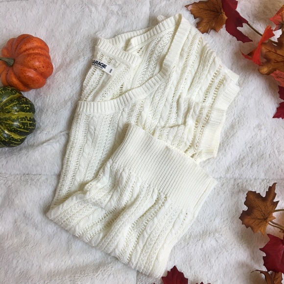 Garage Knit off-shoulder crew sweater - Picture 2 of 6