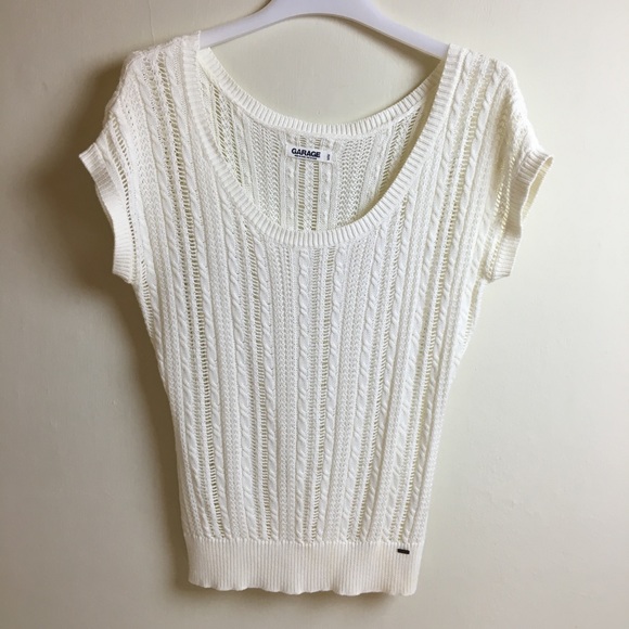 Garage Knit off-shoulder crew sweater - Picture 3 of 6