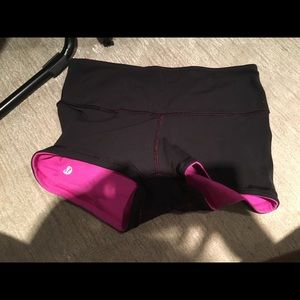 lulu lemon reversible spandex shorts