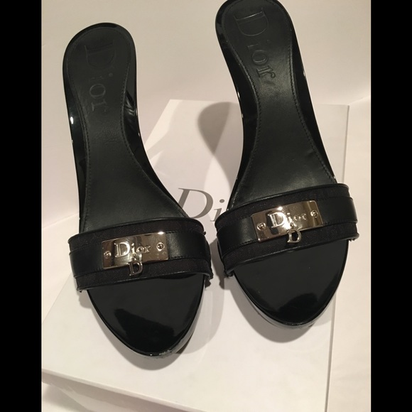 Dior Shoes - Christian DIOR lovely clog sandals Black Size 10.5