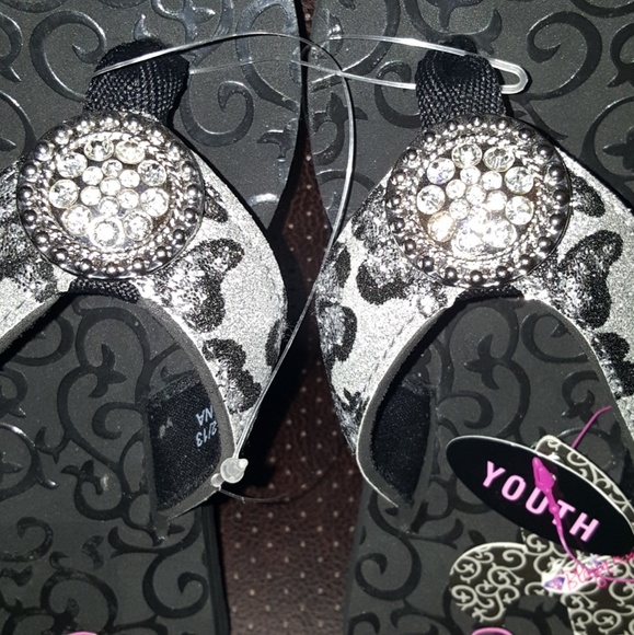 Blazin Roxx Girls Youth "Harper" Black Flip Flops
