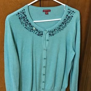 Jeweled Cardigan Sweater